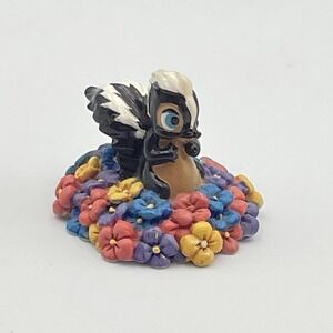 Vintage 1990s Disney Tiny Kingdom Flower Skunk Mini Figurine 1" Bambi Resin